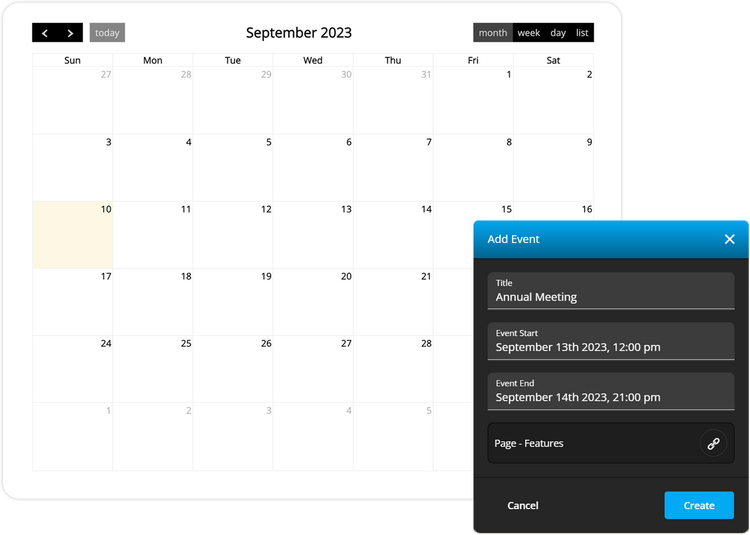 calendars view